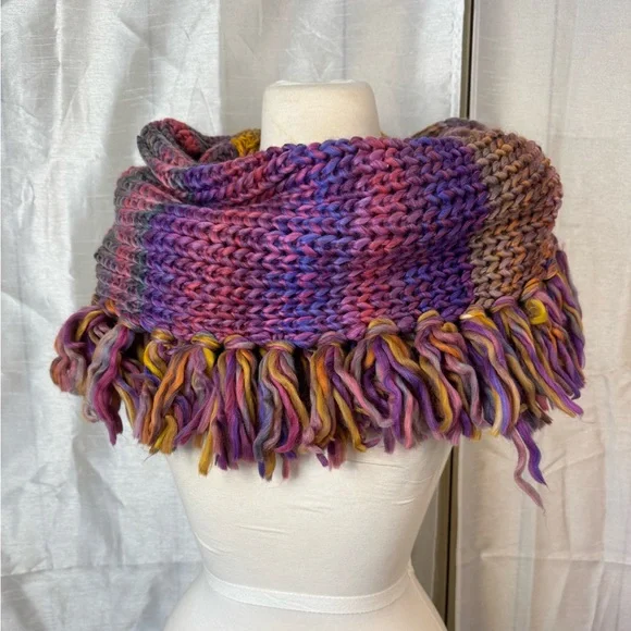Multicolor Knit Fringe Scarf 3bn - Picture 5 of 8